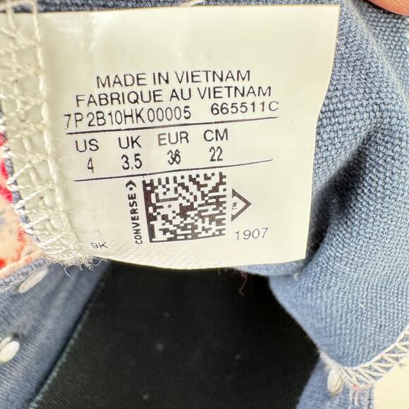 Converse x Noe & Zoe Berlin Floral MPH Sneakers Blue/ Multicolor Womens Size 4 - Picture 10 of 10